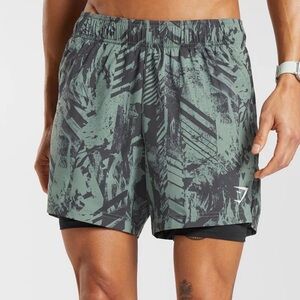 GYMSHARK SPORT 5" 2 IN 1 SHORTS SIZE M